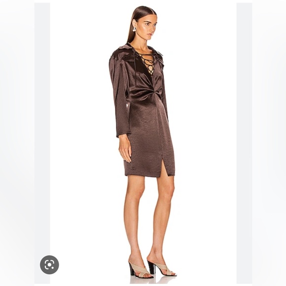 NANUSHKA Pantha saltin dress sz L espresso - Picture 3 of 12